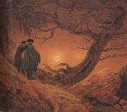 Caspar David Friedrich Two Men Contemplating the Moon (mk10) oil